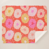 Stilvoll Retro Dahlia florales Muster Rosa Rosa Sherpadecke (Vorderseite (Horizontal))