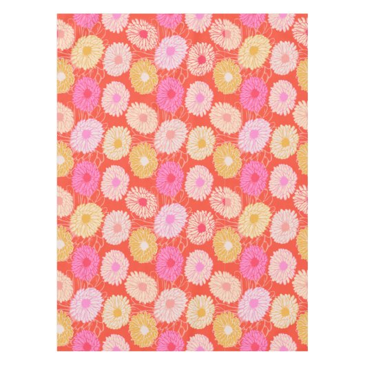 Stilvoll Retro Dahlia florales Muster Rosa Rosa Tischdecke (Vorderseite)