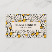 Stilvoll Retro Floral Senf botanisch Visitenkarte (Vorderseite)