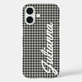Stilvoll Retro Gray Gingham Kariert Personalisiert Case-Mate iPhone Hülle (Rückseite)
