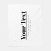 Stilvoll Retro-moderner Text | Schwarz und Weiß Fleecedecke (Vorderseite)