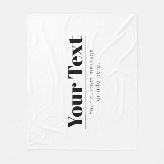 Stilvoll Retro-moderner Text | Schwarz und Weiß Fleecedecke (Vorderseite)