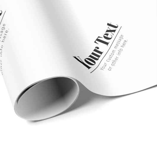 Stilvoll Retro-moderner Text | Schwarz und Weiß Geschenkpapier (Rolleneckpunkt)