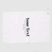 Stilvoll Retro-moderner Text | Schwarz und Weiß Golfhandtuch (Horizontal)