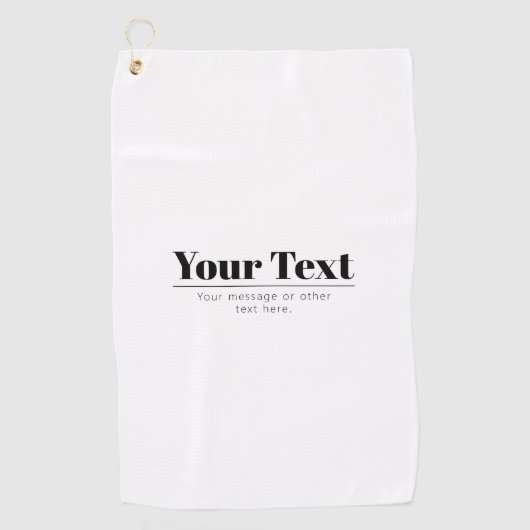 Stilvoll Retro-moderner Text | Schwarz und Weiß Golfhandtuch (Vorderseite)