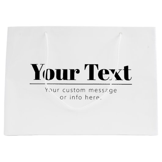 Stilvoll Retro-moderner Text | Schwarz und Weiß Große Geschenktüte (Vorderseite)