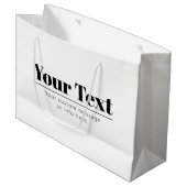 Stilvoll Retro-moderner Text | Schwarz und Weiß Große Geschenktüte (Vorderseite Schrägansicht)