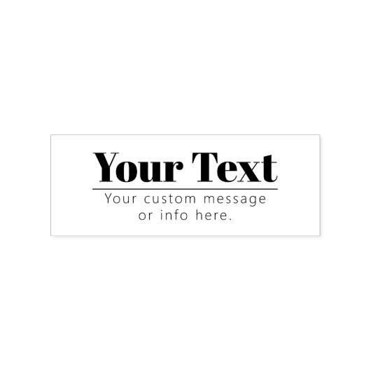 Stilvoll Retro-moderner Text | Schwarz und Weiß Gummistempel (Prägung)