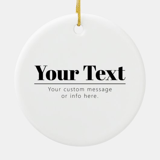 Stilvoll Retro-moderner Text | Schwarz und Weiß Keramik Ornament (Hinten)