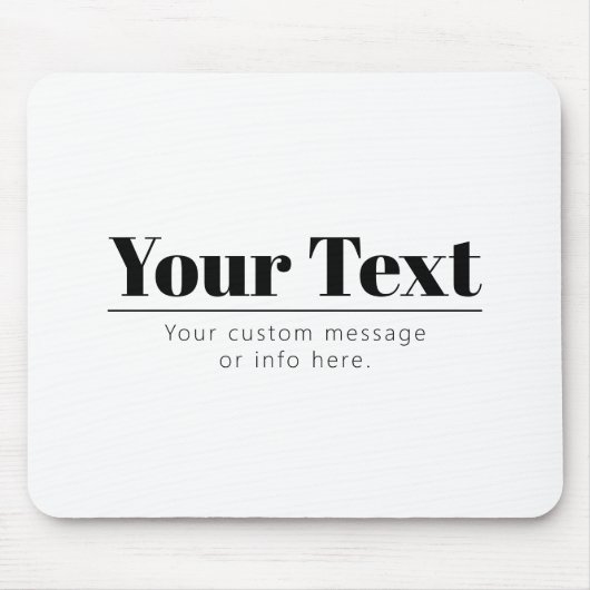 Stilvoll Retro-moderner Text | Schwarz und Weiß Mousepad (Vorne)