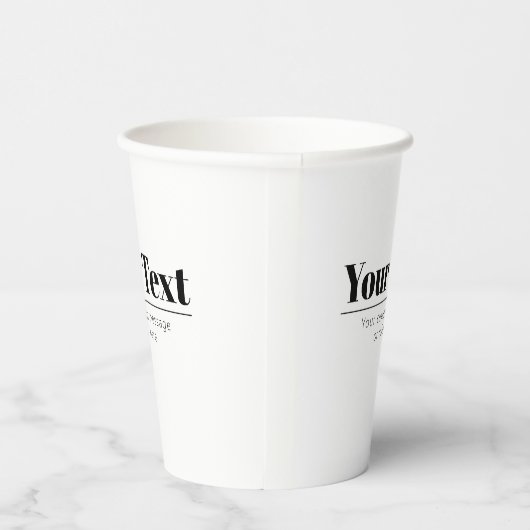 Stilvoll Retro-moderner Text | Schwarz und Weiß Pappbecher (Rechts)