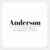 Stilvoll Retro-moderner Text | Schwarz und Weiß Quadratischer Aufkleber (Vorderseite)