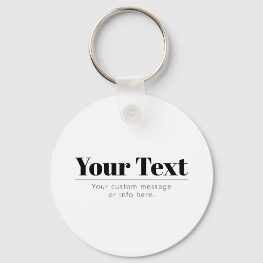 Stilvoll Retro-moderner Text | Schwarz und Weiß Schlüsselanhänger (Vorderseite)