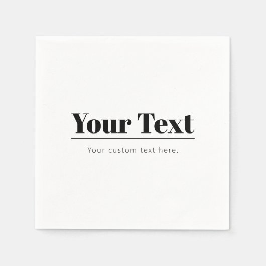 Stilvoll Retro-moderner Text | Schwarz und Weiß Serviette (Vorderseite)