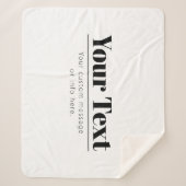 Stilvoll Retro-moderner Text | Schwarz und Weiß Sherpadecke (Vorderseite)