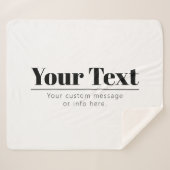 Stilvoll Retro-moderner Text | Schwarz und Weiß Sherpadecke (Vorderseite (Horizontal))