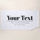 Stilvoll Retro-moderner Text | Schwarz und Weiß Strandtuch (Vorderseite)