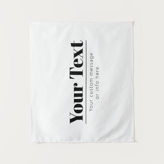 Stilvoll Retro-moderner Text | Schwarz und Weiß Wandteppich (Vorderseite)