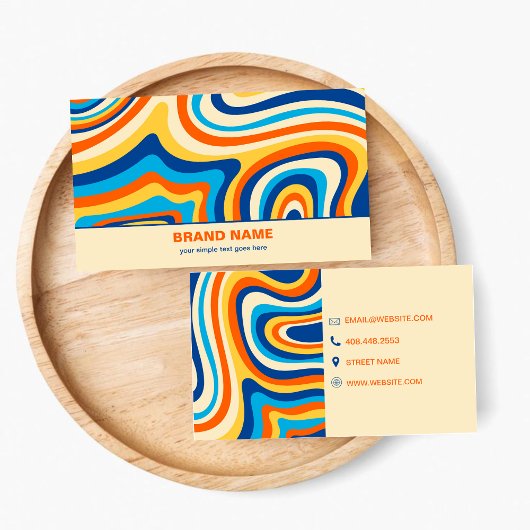 Stilvoll Retro Psychedelic Groovy Abstrakt Visitenkarte