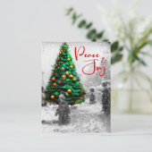 Stilvoll Retro Vintager Weihnachtsbaum Feiertagspostkarte (Stehend Vorderseite)