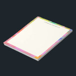 Stilvoll rosa Abstrakte Grenze Personalisierter Na Notizblock<br><div class="desc">Spaß und fröhliches abstraktes Gemälde in einem lebhaften und spielerischen Farbenregen,  personalisiert mit Ihrem Namen.</div>