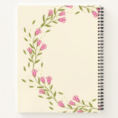Stilvoll rosa Blumenreath Individuelle Name Rezept Notizblock (Rückseite)