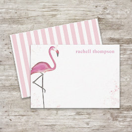 Stilvoll rosa Chic Flamingo Simple Watercolor Mitteilungskarte