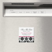 Stilvoll rosa Damask Speichern Sie das Datumsfenst Magnet (In Situ (Geschirrspüler))