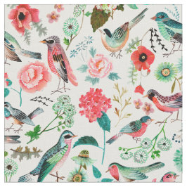 Stilvoll rosa en Green pattern Blume Bird Muster Stoff