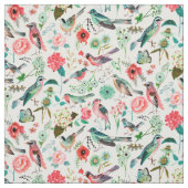 Stilvoll rosa en Green pattern Blume Bird Muster Stoff (Muster)