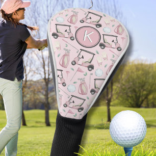 Stilvoll rosa Feminine Golf Design Custom Monogram Golf Headcover