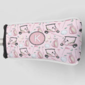 Stilvoll rosa Feminine Golf Design Custom Monogram Golf Headcover (Vorderseite)