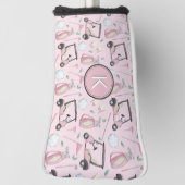 Stilvoll rosa Feminine Golf Design Custom Monogram Golf Headcover (Rotieren 90)