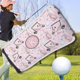 Stilvoll rosa Feminine Golf Design Custom Monogram Headcover