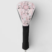 Stilvoll rosa Feminine Golf Design Custom Monogram Headcover (Vorderseite)