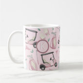 Stilvoll rosa Feminine Golf Design Custom Monogram Kaffeetasse (Links)