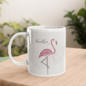 Stilvoll rosa Flamingo Trendy Moderne Kalligraphie Kaffeetasse