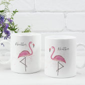 Stilvoll rosa Flamingo Trendy Moderne Kalligraphie Kaffeetasse