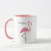 Stilvoll rosa Flamingo Trendy Moderne Kalligraphie Tasse (Links)