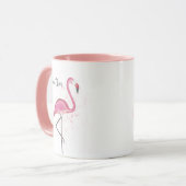Stilvoll rosa Flamingo Trendy Moderne Kalligraphie Tasse (Vorderseite Links)