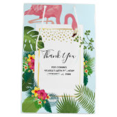 Stilvoll rosa Flamingo Tropical Vielen Dank Mittlere Geschenktüte (Rückseite)