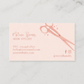 Stilvoll rosa Friseur Vintag Sparkle Schere Visitenkarte (Rückseite)