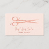 Stilvoll rosa Friseur Vintag Sparkle Schere Visitenkarte (Vorderseite)