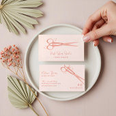 Stilvoll rosa Friseur Vintag Sparkle Schere Visitenkarte