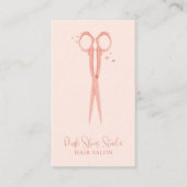 Stilvoll rosa Friseur Vintag Sparkle Schere Visitenkarte (Vorderseite)