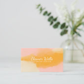 Stilvoll rosa gelb Abstraktes Wasserfarbe Visitenkarte (Stehend Vorderseite)