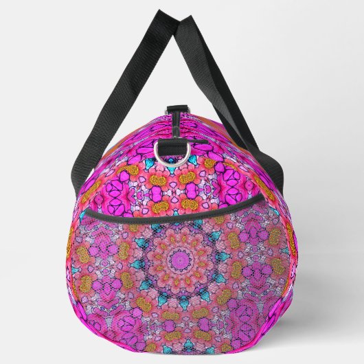 Stilvoll rosa geometrische Designduffeltasche Duffle Bag (Rechts)