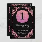Stilvoll rosa Glitzer Bunco One Table Card Postkarte (Vorne/Hinten)