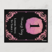 Stilvoll rosa Glitzer Bunco One Table Card Postkarte (Rückseite)