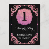 Stilvoll rosa Glitzer Bunco One Table Card Postkarte (Vorderseite)